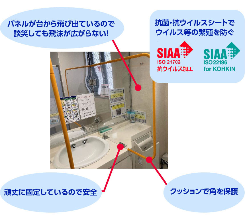 抗菌・抗ウイルスシートでウイルス等の繁殖を防ぐ